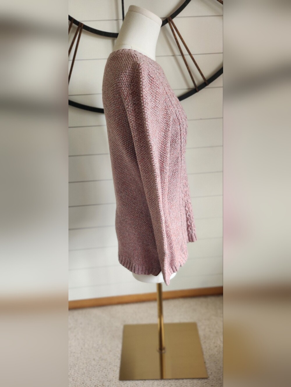 Talbots Dusty Pink Cable Knit Pullover Sweater. Size - M - Picture 5 of 8